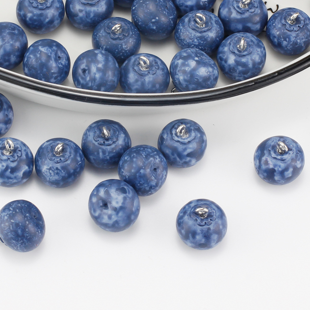 Food Zinc - 10PCS 3D Small Blueberry Resin Charms