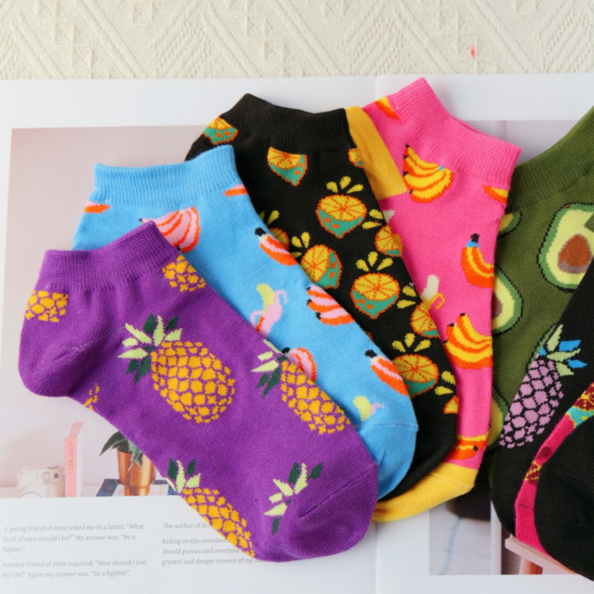 Women’s ankle socks, fruit des - Fruit Roll Up avaliação e preço