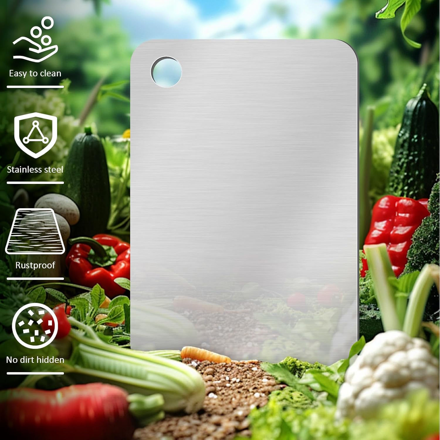 Titanium Cutting Board, Stainl - Foods X avaliação e preço