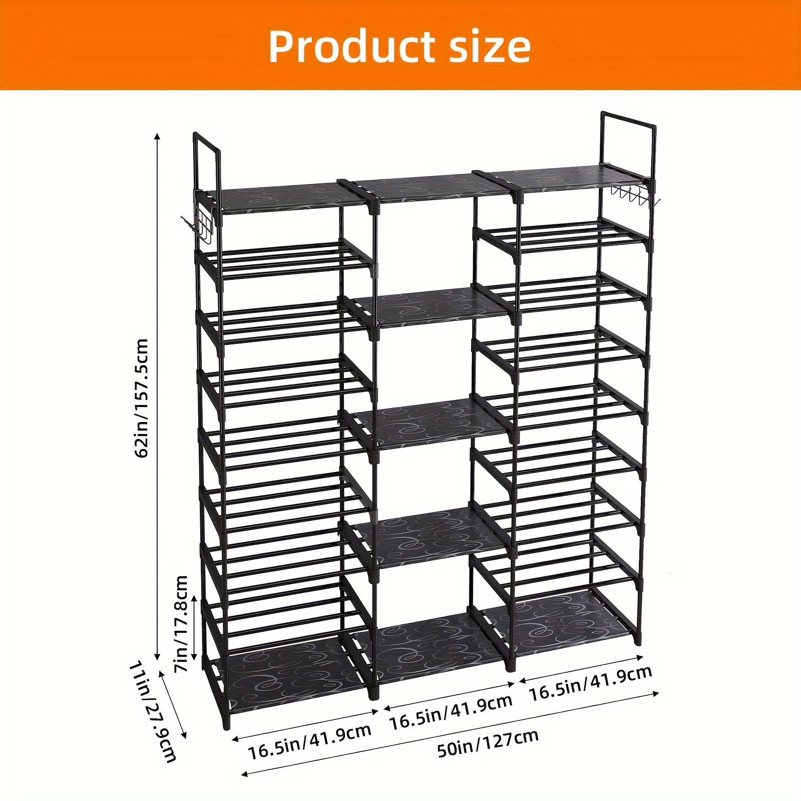 1pc 9 Tier Shoe Rack Organizer - Foods X avaliação e preço