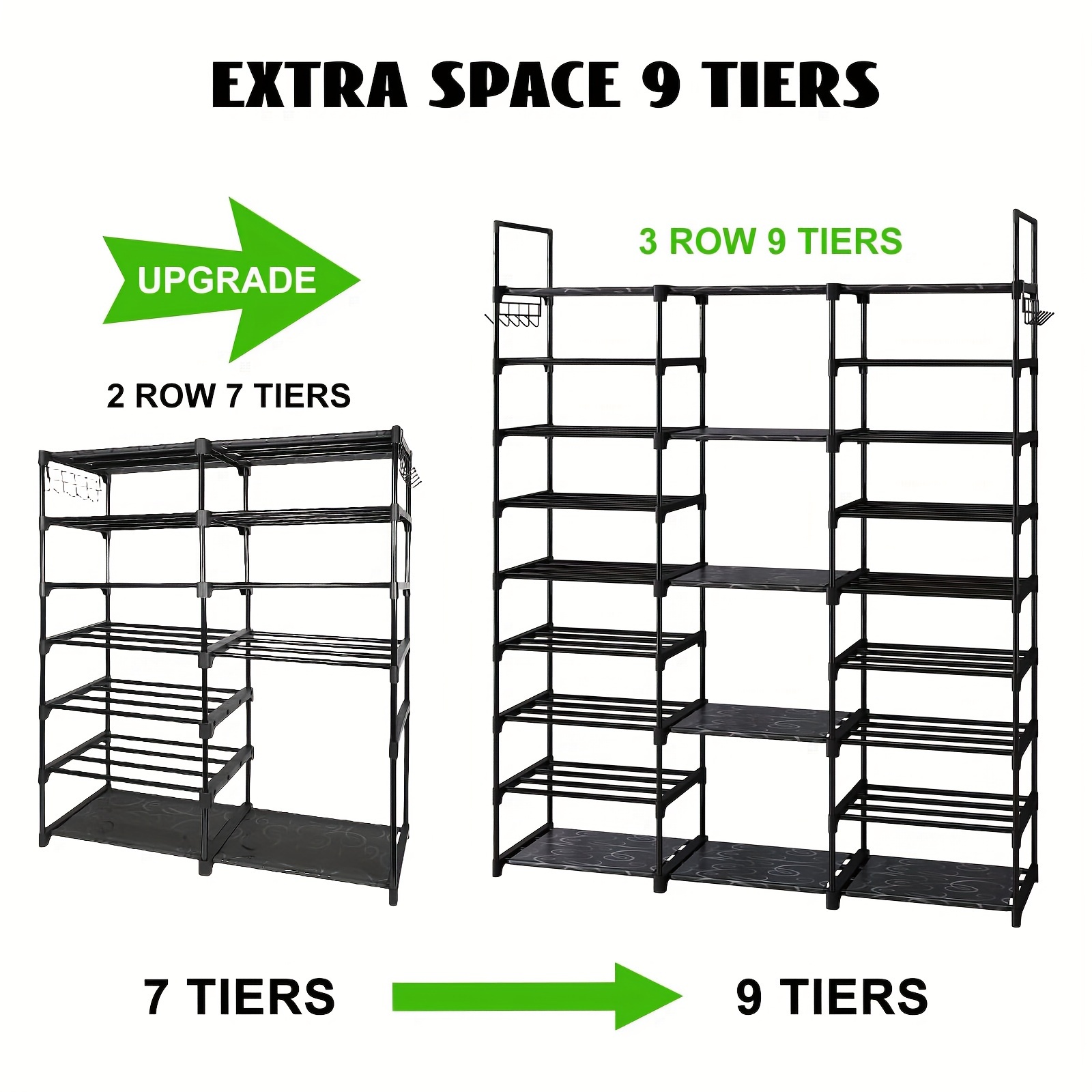 1pc 9 Tier Shoe Rack Organizer - Foods X avaliação e preço