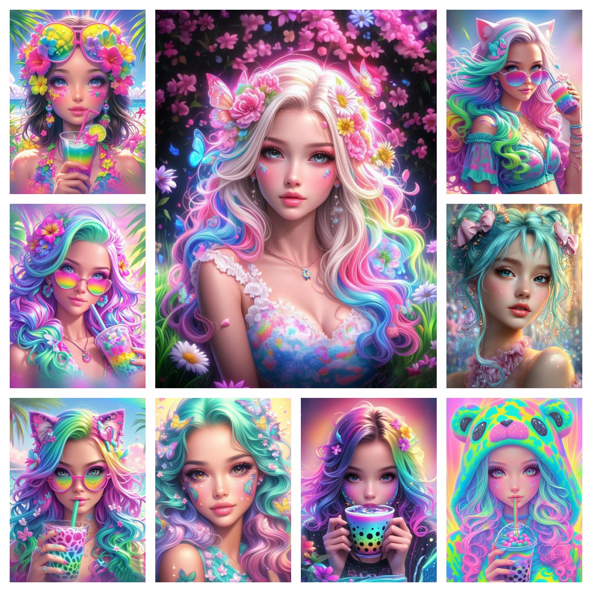 Rainbow Fruit Fashion Girl Dia - Fruit Roll Up avaliação e preço