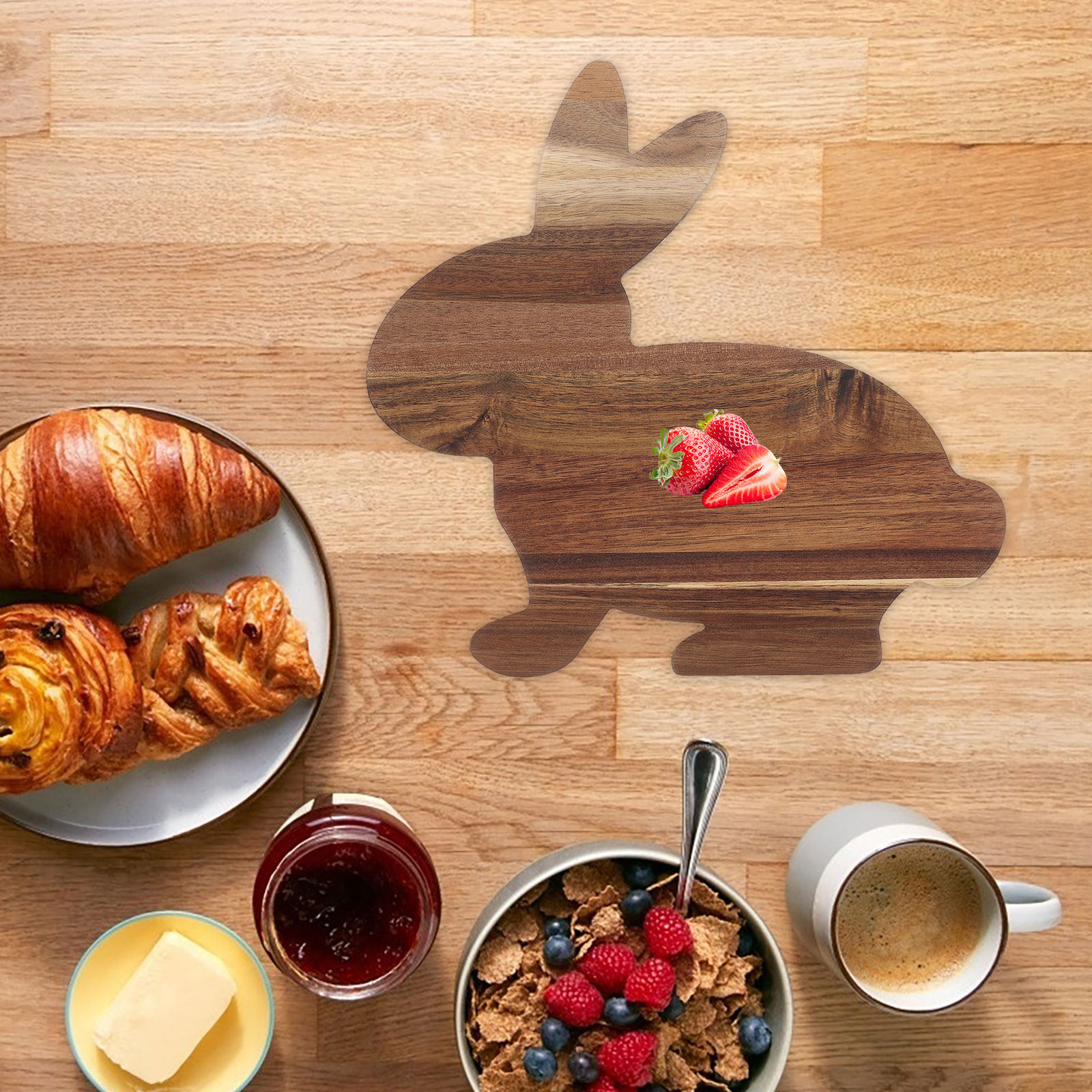 Bunny Shaped Wooden Cutting Bo - Food Snacks In Usa avaliação e preço