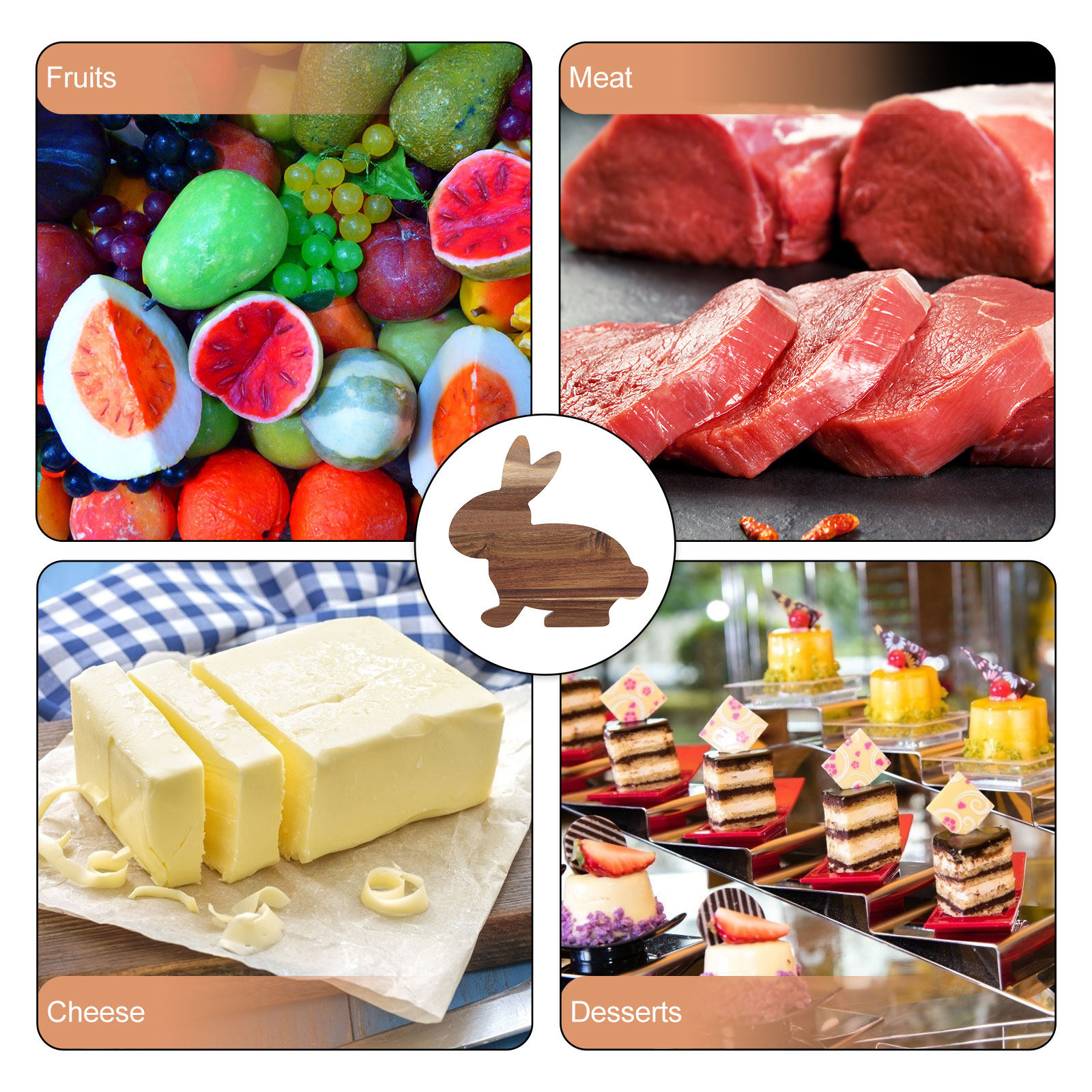 Bunny Shaped Wooden Cutting Bo - Food Snacks In Usa avaliação e preço
