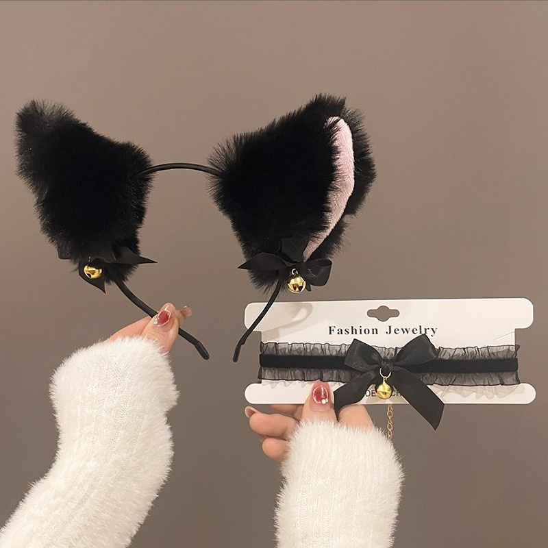 Cat Ear Headband with Bells, F - Korean Food Snacks avaliação e preço