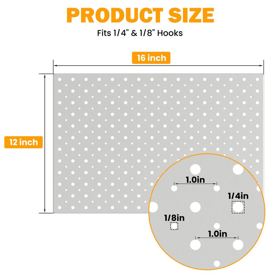 Metal Pegboard Panels, 16 x 12 - Foods X avaliação e preço