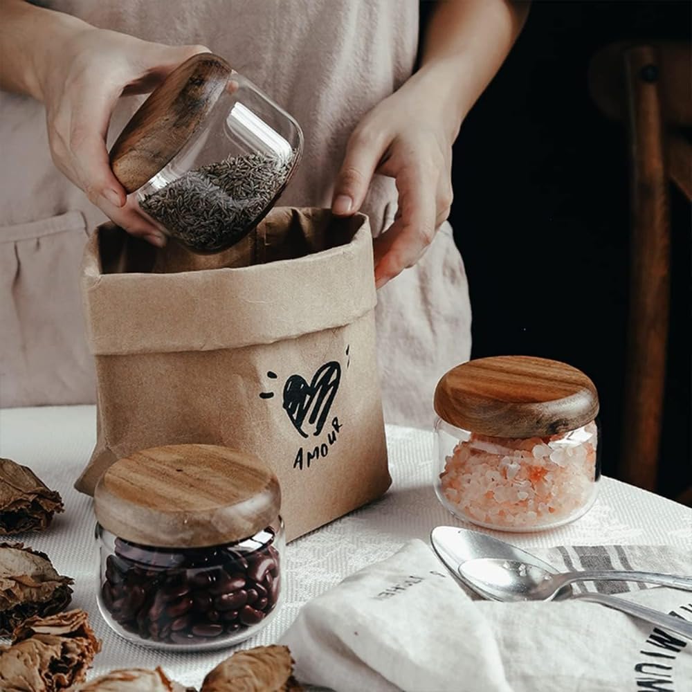 Glass Food  Containers with Wo - Foods X avaliação e preço