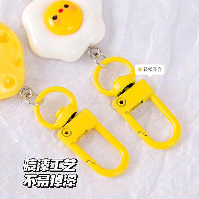 Cute Egg Cheese Keychain Resin - Food Zinc avaliação e preço