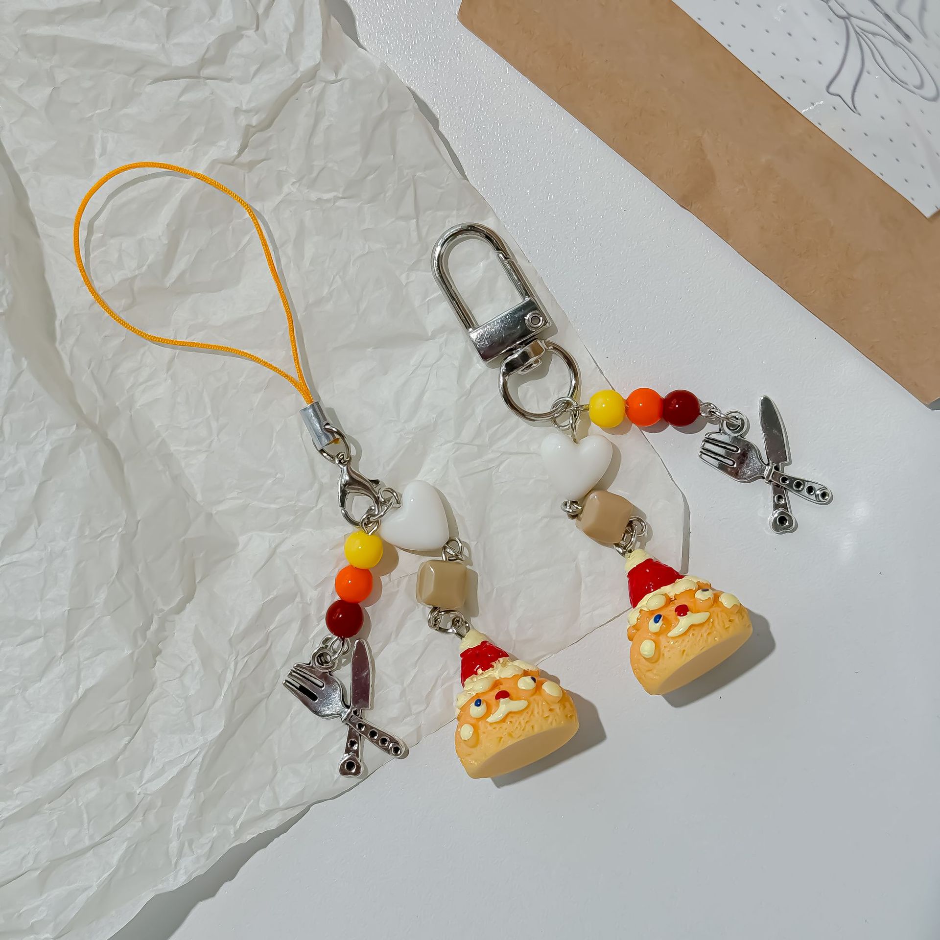 New Cute Cream Puff Bag Pendan - Food Zinc avaliação e preço