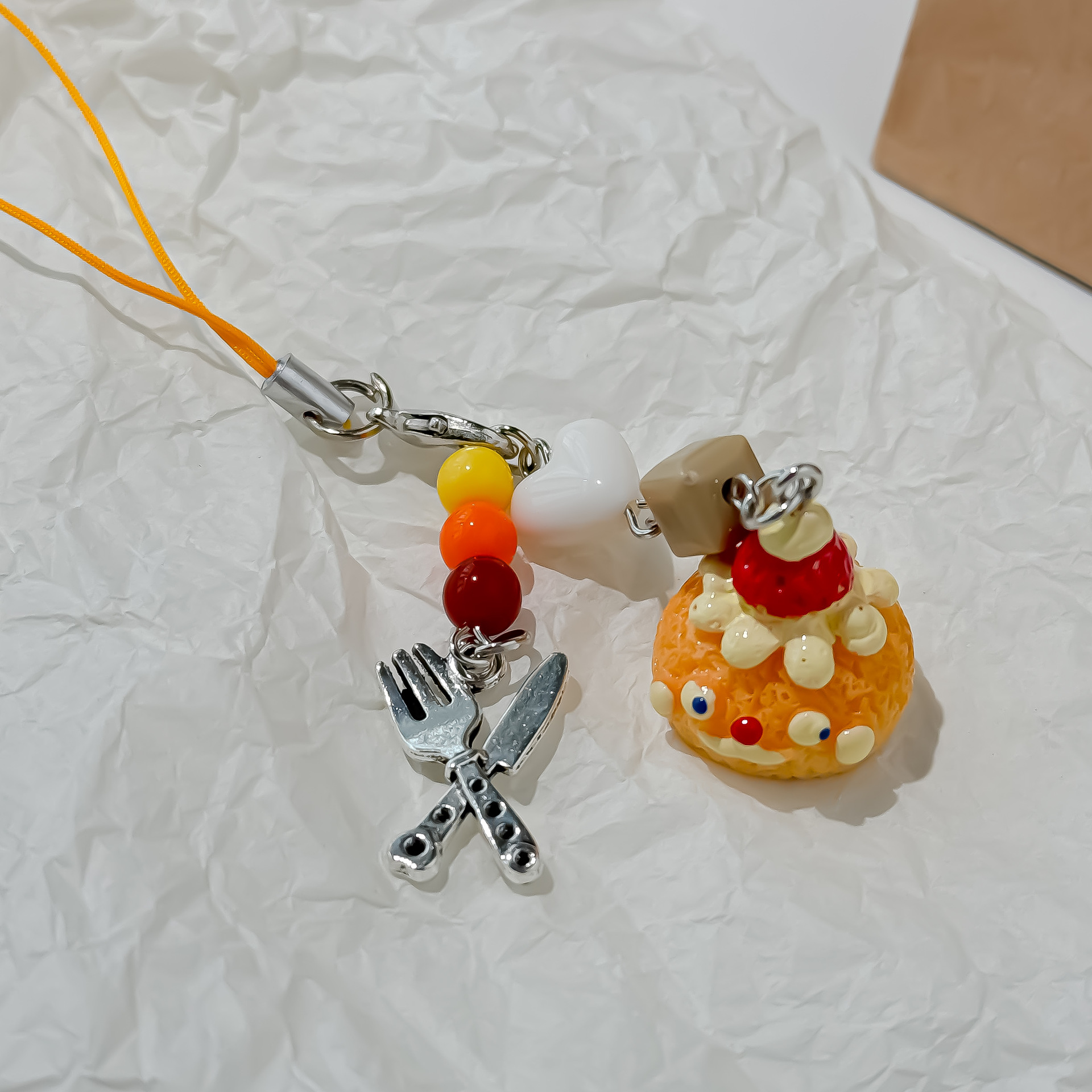 New Cute Cream Puff Bag Pendan - Food Zinc avaliação e preço