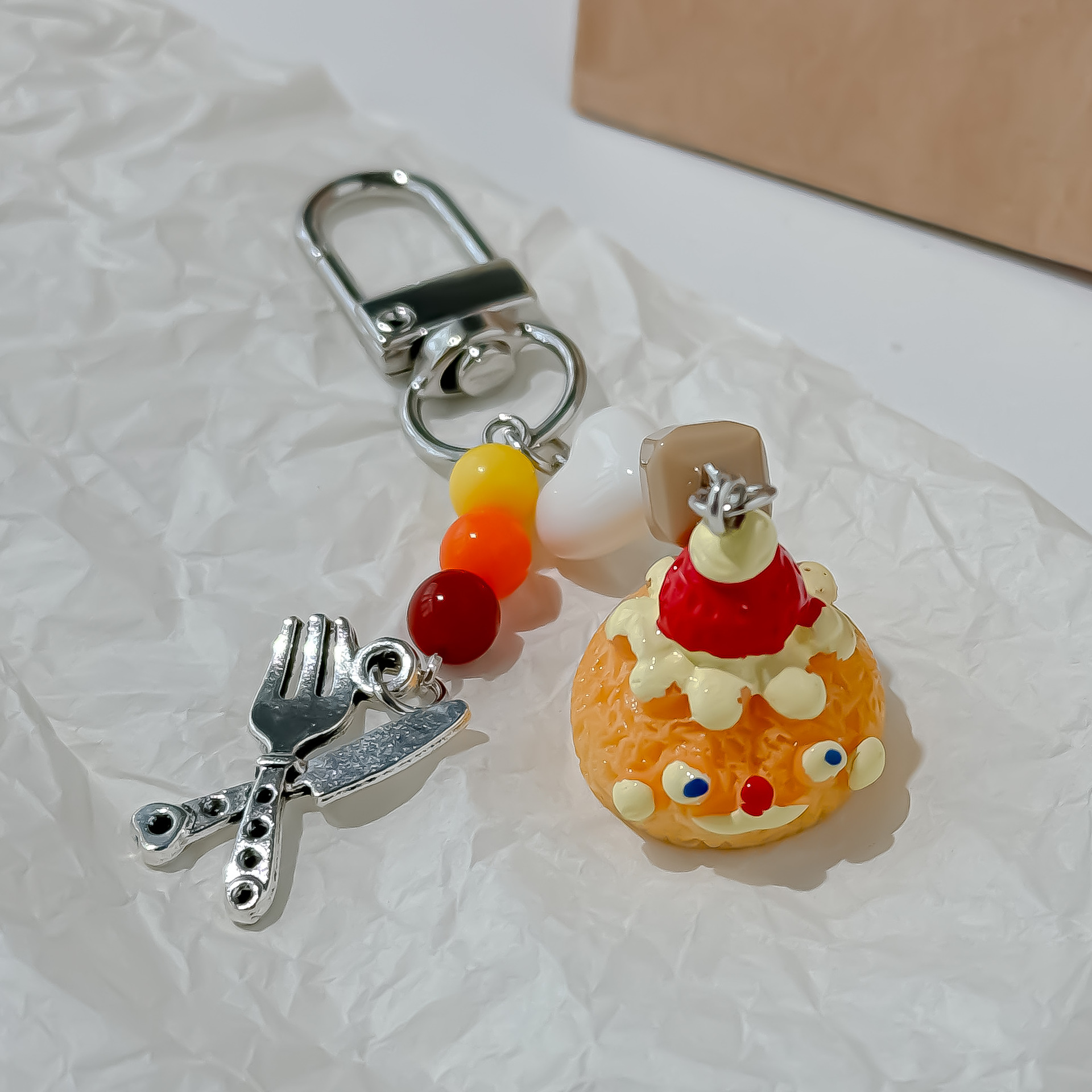 New Cute Cream Puff Bag Pendan - Food Zinc avaliação e preço